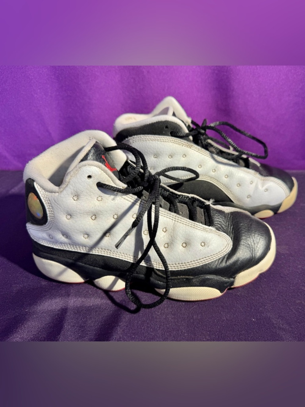 Jordan Air Jordan 13 Black White Leather Sneaker Youth Size 3Y Basketball